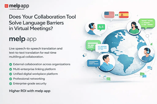 Teams facing language barriers in virtual meetings, resolved using melp app multilingual collaboration solution