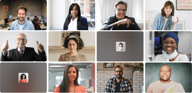 Video interview gallery view