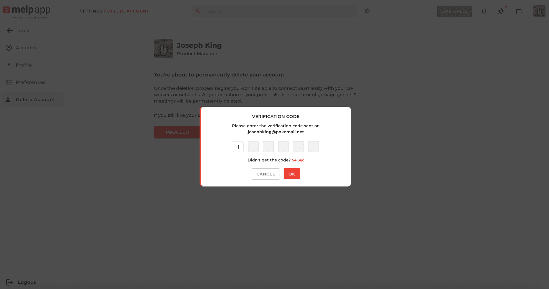 Verification delete