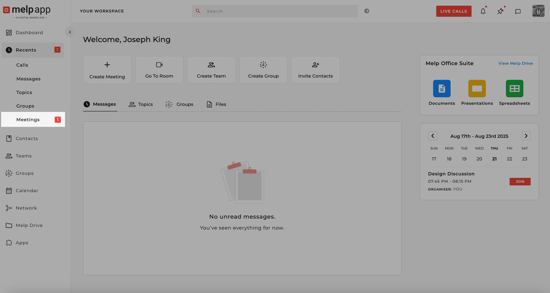 Recent tab