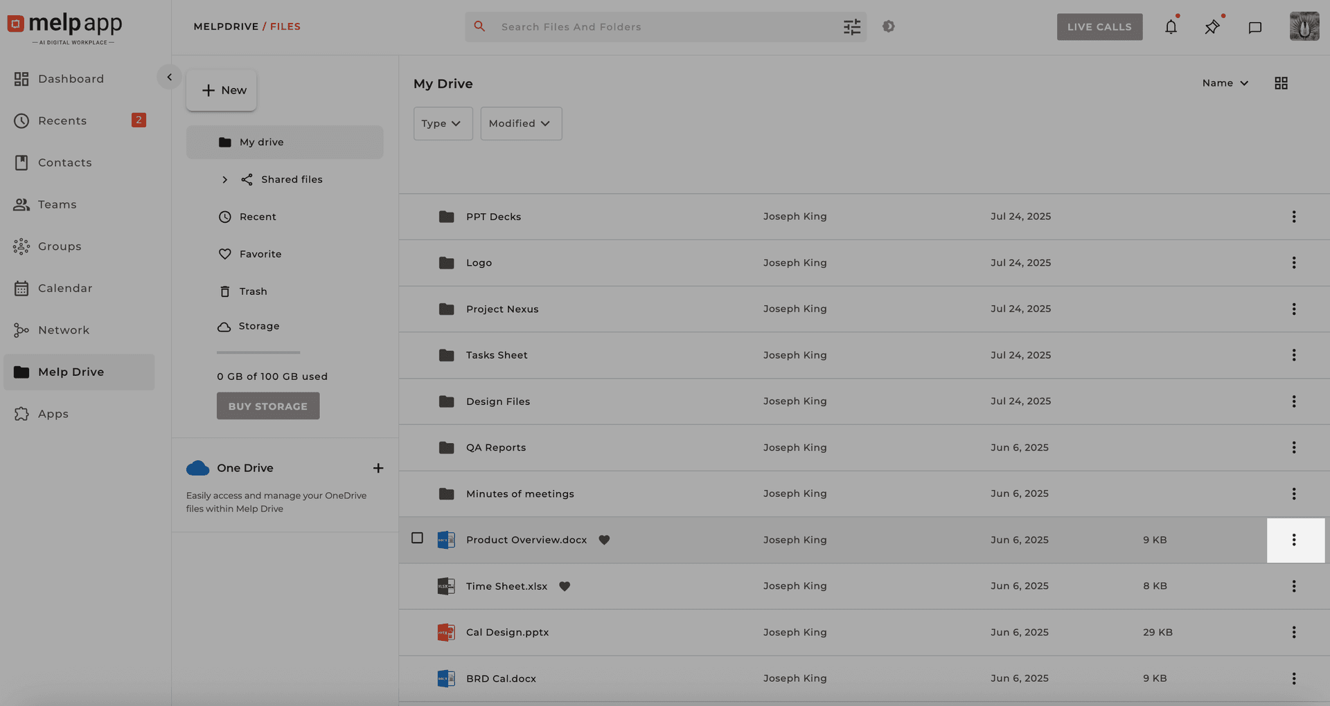More options icon